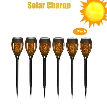 

2-8pcs Solar Flame Light Flickering lawn lamp Solar Light Control Solar Flame Light Dance Flame Design Outdoor Waterproof Garden