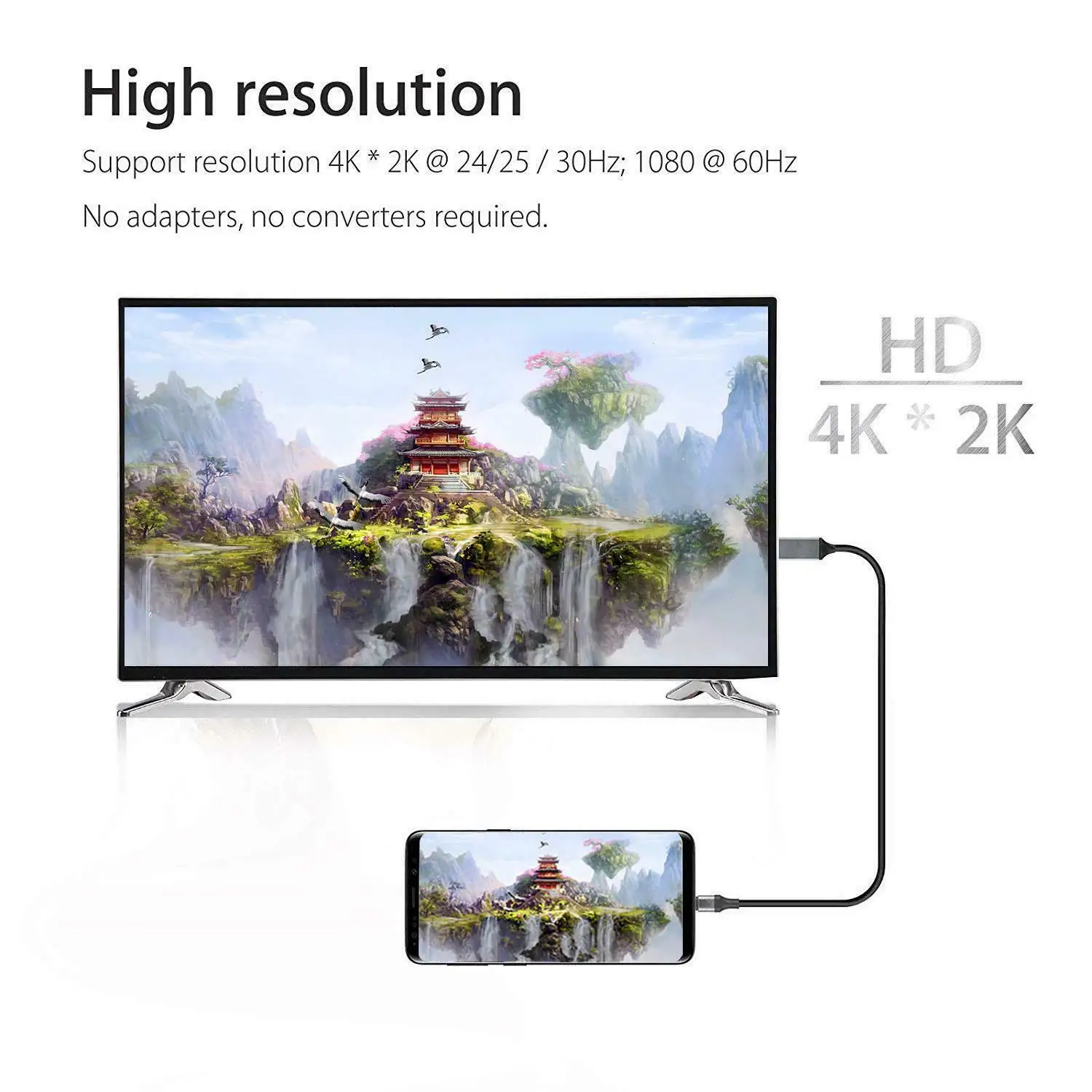 USB 3,1-HDMI 4K Кабель-адаптер 2 м type C-HDMI кабель для MacBook samsung Galaxy S9/S8/Note 9 huawei ThinkPad USB-C HDMI d20