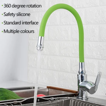 

Colorful Silicone Faucet Tube Kitchen 360 degree Flexible Hose Water Tap Filter General Interface 5 Colors Faucet Accessories
