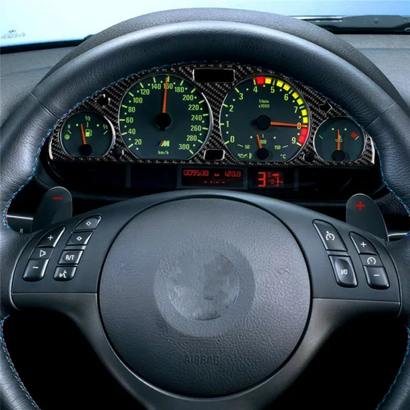 Подходит для BMW E46 323i 328i 330i 325i 1999-2004 автомобильные аксессуары из углеродного волокна внутренняя панель приборной панели декоративный автомобильный стикер 3D