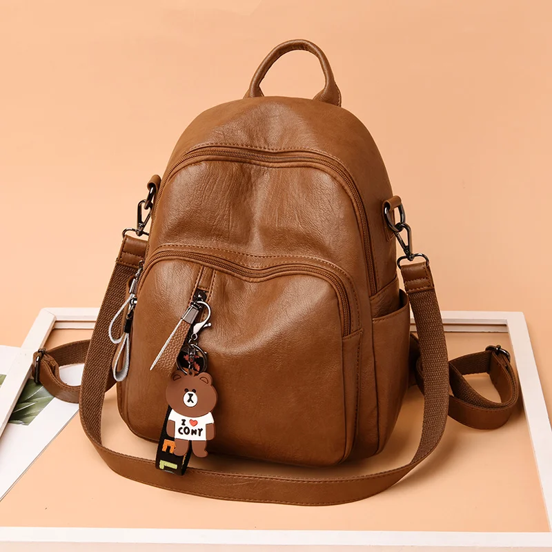 

Soft Pu Leather Women Backpack Female Small Brown 2019 New Back Pack Drawstring Bags Buckle Casual Preppy Casual Bagpack