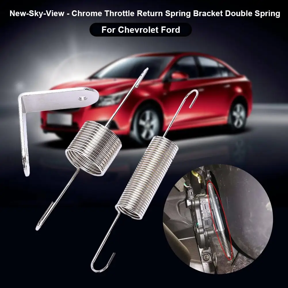 

Chrome Throttle Return Spring Bracket Metal Dual Springs Car and Motorbike Accessories Tools for Chevy for Ford