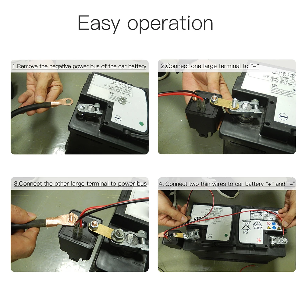 Car Battery Isolator Disconnect Cut Off Master Switch w/Wireless