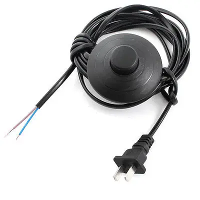 

2Pcs Black Round AC125V 3A AC250V 6A US Plug Step On Foot Switch 3.5M