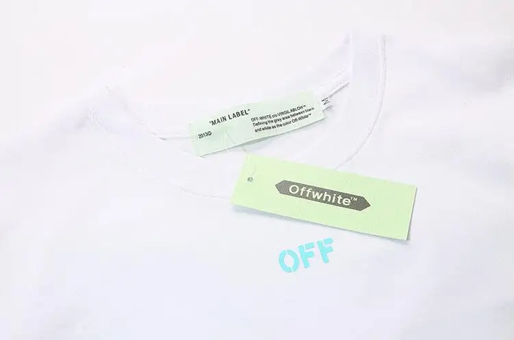 19SS Off-White OW Rendering масляная живопись для мужчин и женщин унисекс пара влюбленных моделей Модная хлопковая футболка с круглым вырезом и коротким рукавом