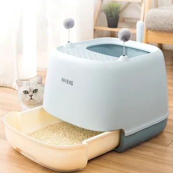 

Super Large space cat litter Basin fully enclosed drawer top type cat supplies deodorant dung pan cat toilet anti-splash double