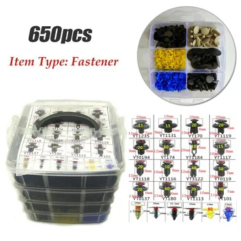 

650pcs Fastener Clips Car Auto Fender Retainer Bumper Door Assortment Push pins