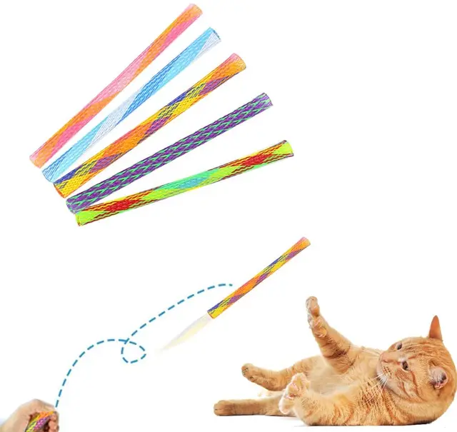 Funny Cat Toy Cat Spring Teething Toy Colorful Interactive Telescopic Fun Cat Jumping Toy