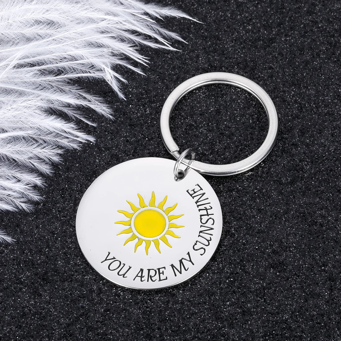 You Are My Sunshine Women Keychain for Wife Birthday Bride Wedding Day Girl Her Daughter Marriage Valentines Christmas Gift