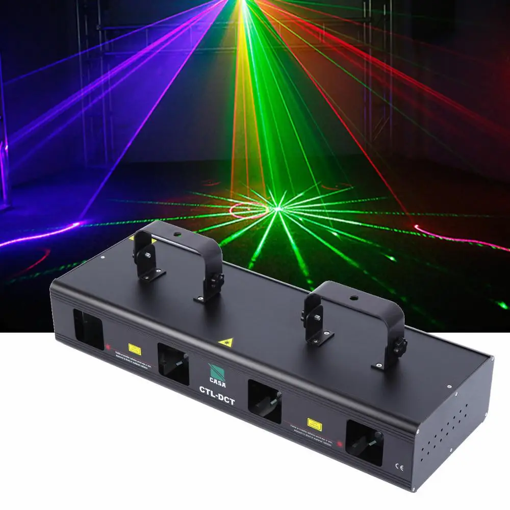 760mW 4 Lens Beam Laser Stage Lighting RGYB 7CH Party Club Show Light Ridgeyard 760mW 4 Lens Beam Laser Stage Lighting RGYB 7CH Party Club Show Light Ridgeyard