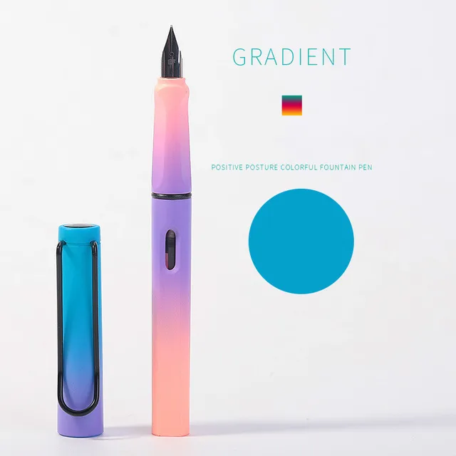 2021 New Fountain Pen Fashion Popular Plastic Colorful Classic Business Gift Ink Pens Nice Office Pen Gift Gradient Color 635