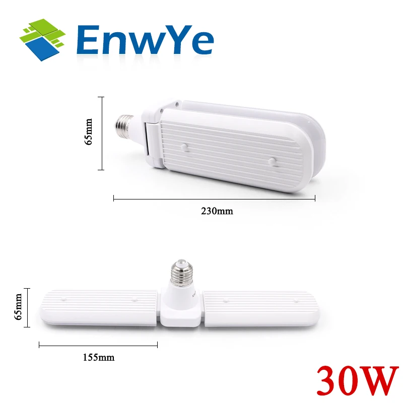 EnwYe 30 Вт 45 Вт 60 Вт светодиодный складной светильник переменного тока 110 В 220 В супер яркая Регулируемая угловая лампа E27 светодиодный светильник