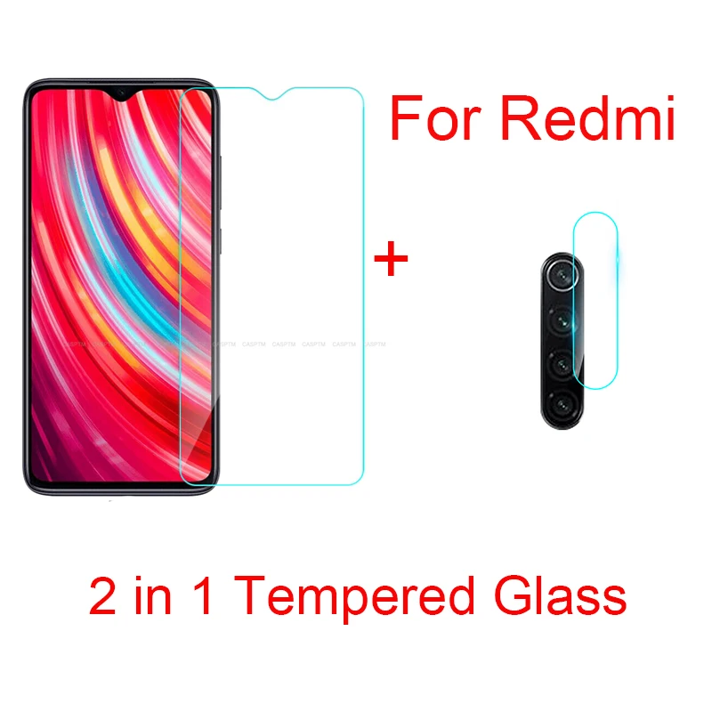 2 в 1 защитная пленка на переднюю панель для Redmi Note 8 Pro 8T из закаленного стекла с