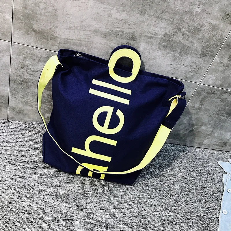 

2019 Autumn New Style WOMEN'S Bag Korean-style Trendy Letters Portable Shoulder Bag Cool GIRL'S Canvas Messenger Bag Outdoor Lar