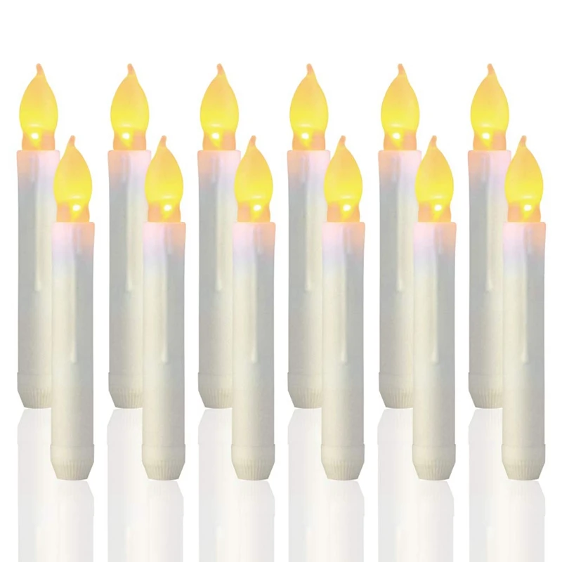 

ABUI-12PCS Flameless LED Cone Candle,Battery Powered Floating Candle Party, Wedding, Christmas Decorations