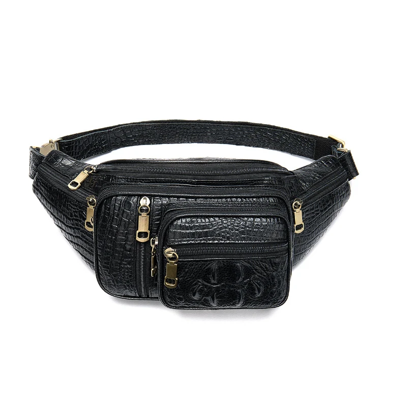 Croco black Спортивная поясная сумка Luufan для бега, кошельки для телефона, сумки для прогулок, сумки через плечо, слинг, натуральная кожа, мужская и женская поясная сумка - Цвет: Croco black