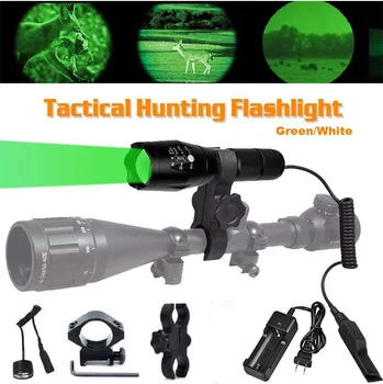 

Green Light Flashlight Torch Zoomable Hunting Lights For Fishing Hunting Detector(battery no include)