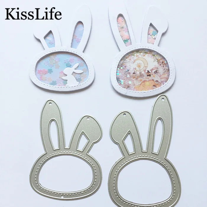 

New Cute Rabbit Metal Cutting Dies Wishing Bottle Animal Die Cuts Kscraft Frame Dies for Card Making Christmas Easter Craft Dies
