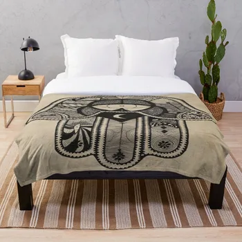 

Drop Shipping Printed Throw Blanket Sherpa Fleece Soft Blanket Flannel Rug Home Decoration For Bed Hamsa