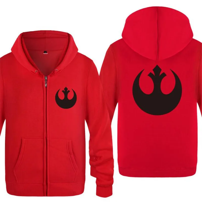 red hoodie 7 Для мужчин s Толстовка фильм Альянс Повстанцев из "Звездных Войн" логотип толстовки Для мужчин флисовая куртка на молнии с длинными рукавами пальто толстовка костюм для катания на коньках - Цвет: red hoodie 7