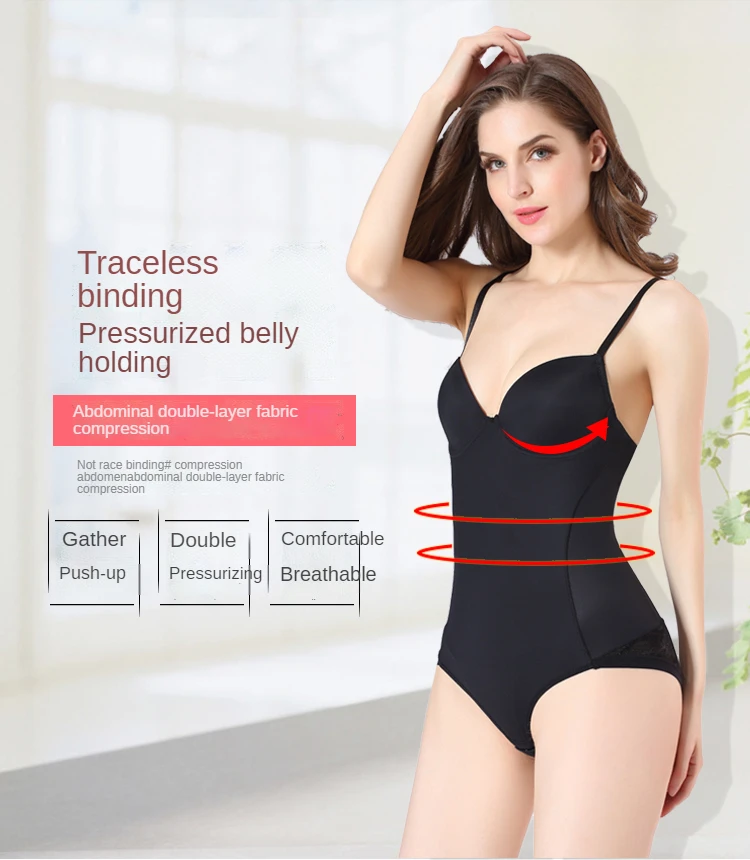 yummie shapewear Syncshaping 19634 Bodysuit Women Sexy Push Up Underwear Slim Shaper Panties Bustier and Corsets Butt Lifter Waist Jumpsuit  Top shapewear bodysuit