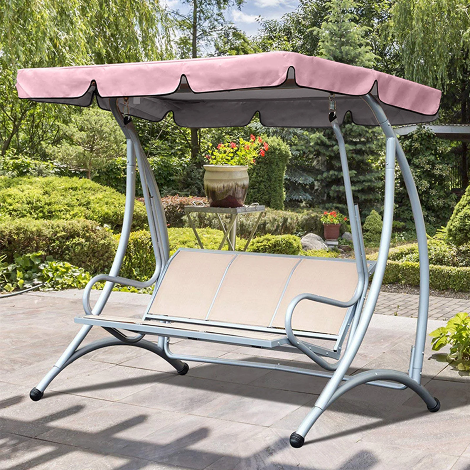 Garden Swing Canopy Top Cover Waterproof Outdoor Swing Chair Hammock Canopy Roof Replacement Chair Sun-shading