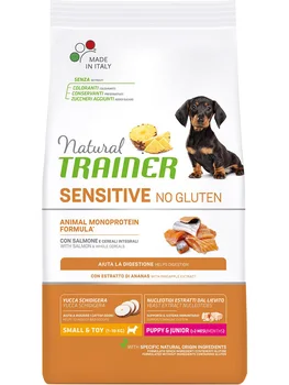 

TRAINER TRAINER NATURAL SENSITIVE NO GLUTEN SMALL & TOY PUPPY & JUNIOR SALMON gluten-free for puppies small breeds with salmon