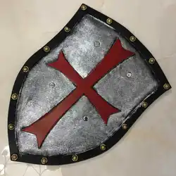 Movie Game Anime 1:1 Red Crusader Pope Knight  Shield Action Figure Model PU Weapon Kids Role Gift Halloween Cosplay Prop