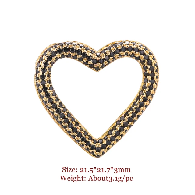 High Quality Pave Micro- Zircon Closed Circle Clasps DIY Jewelry Making Supplies Necklace Pendants Accessories Black