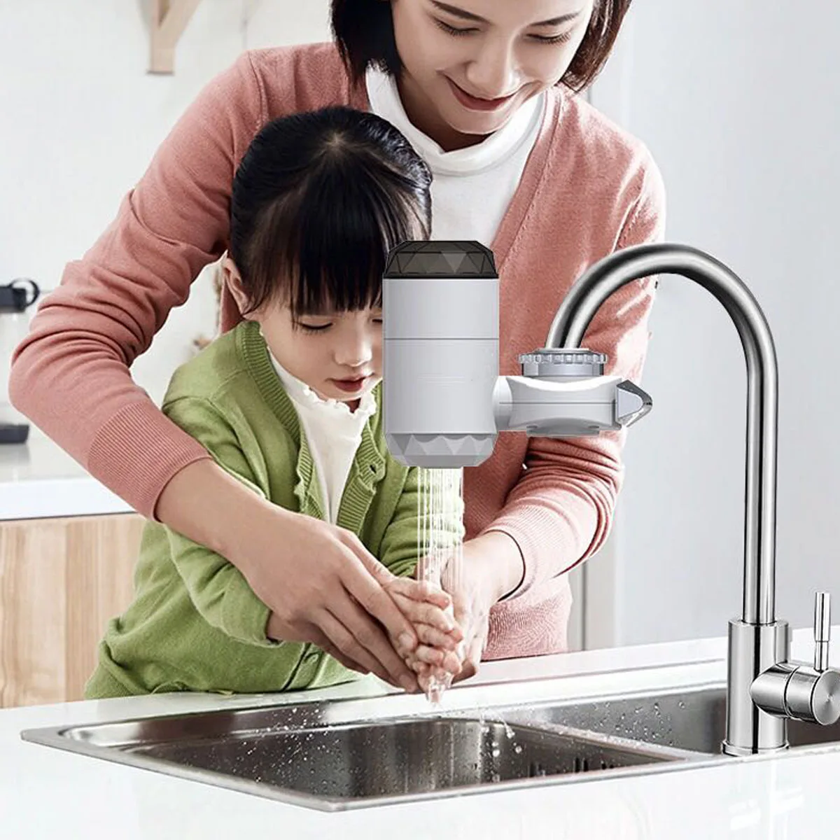 Grifo eléctrico de 3000W para calentar agua en la cocina, grifo de agua caliente instantáneo, calentador de agua sin tanque, pantalla LED