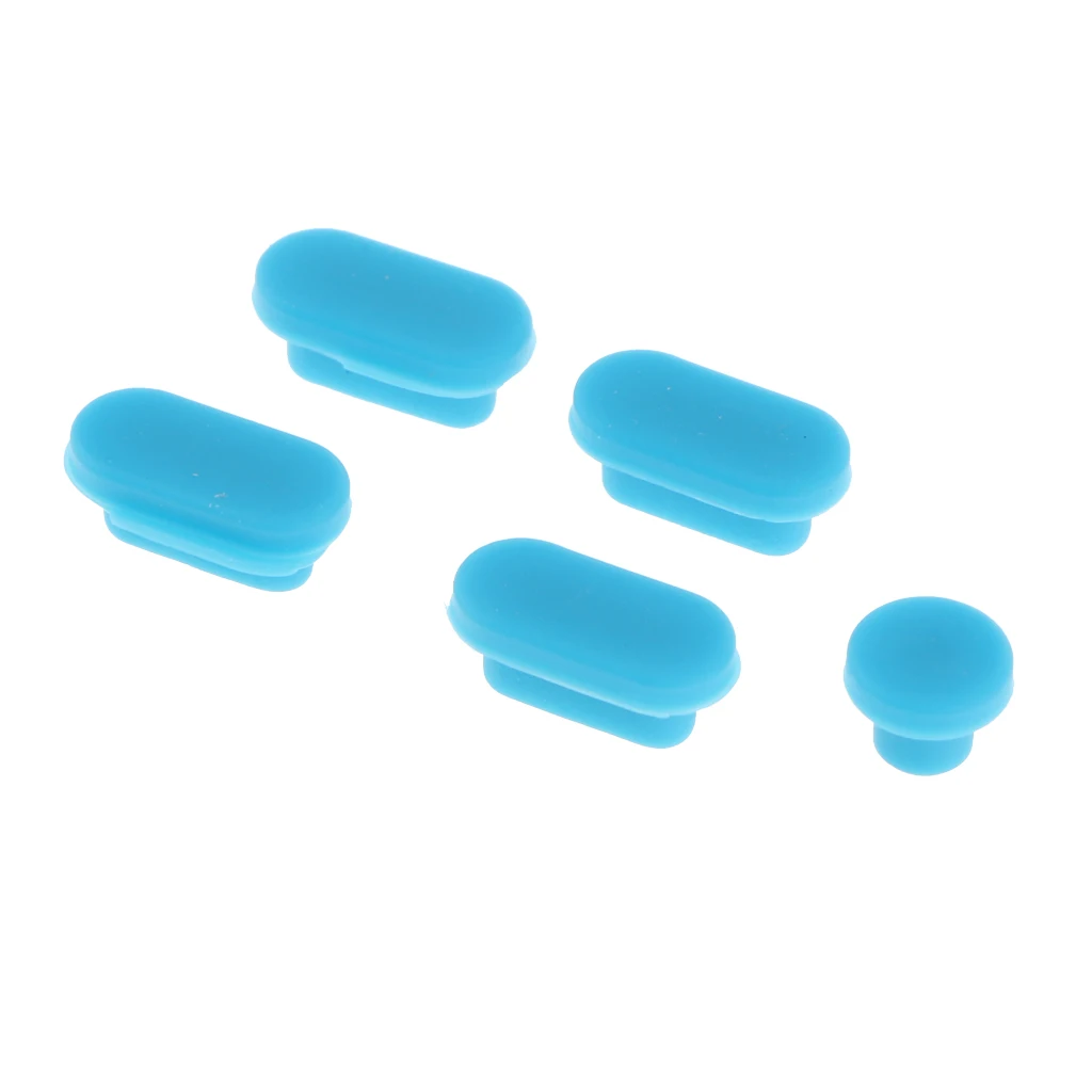 5pcs/set Protective USB Ports Anti-Dust Plug Cover Stopper for MacBook Pro