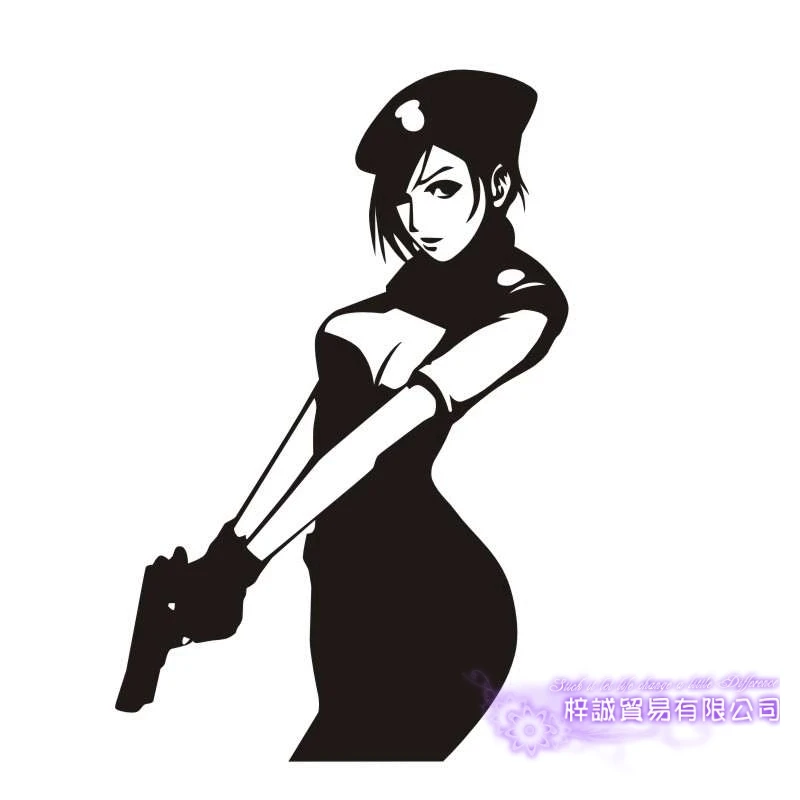 DCTAL Sexy Girl Police Decal Beauty Body Naked Sticker Wall Bathroom Woman Girl Wall KTV Pub Bar Shop Sticker