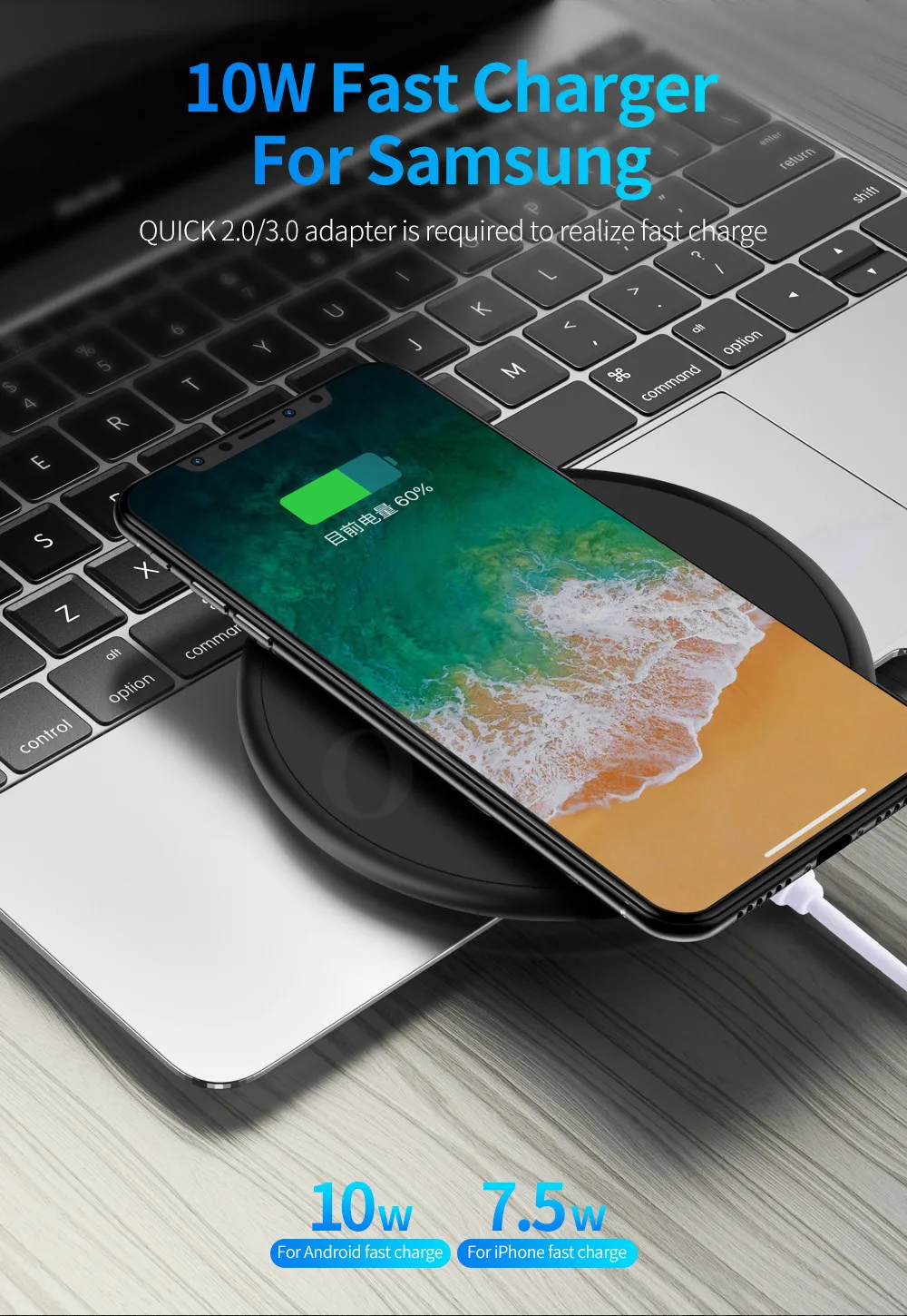 Олаф Qi Беспроводное зарядное устройство для iPhone 11 X Xs Max 8 10 Вт быстрая Беспроводная зарядная площадка для samsung S10 Note 9 AirPods Xiaomi зарядное устройство