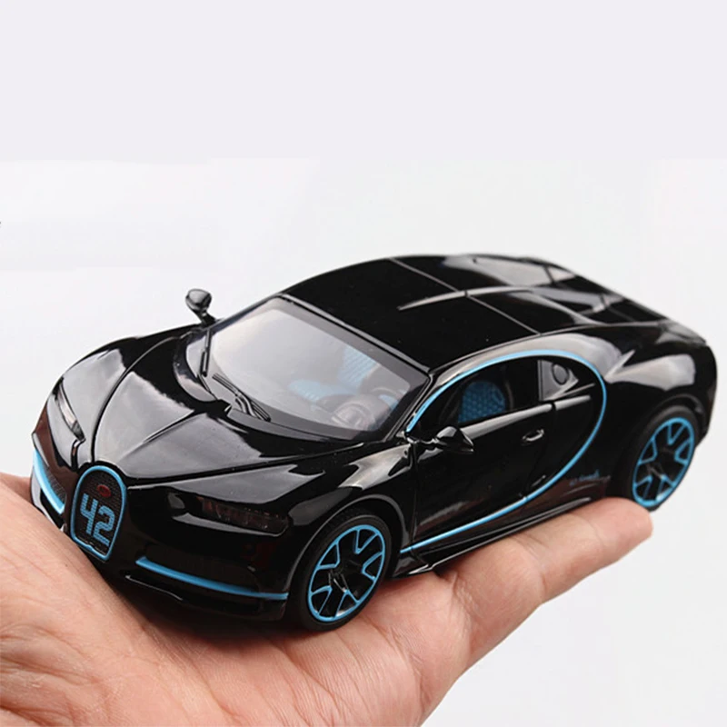 1:32, высокая имитация Bugatti Chiron, роскошная модель автомобиля из сплава, литые под давлением и игрушечные транспортные средства, автомобиль со звуком и светильник, игрушки для детей