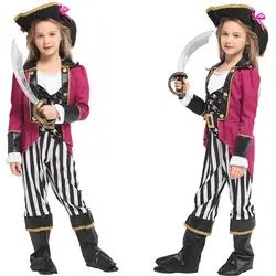 Новый подарок на Рождество Хэллоуин Пиратские костюмы девушки партии Косплей Костюм для детей Детская одежда представление детский сад