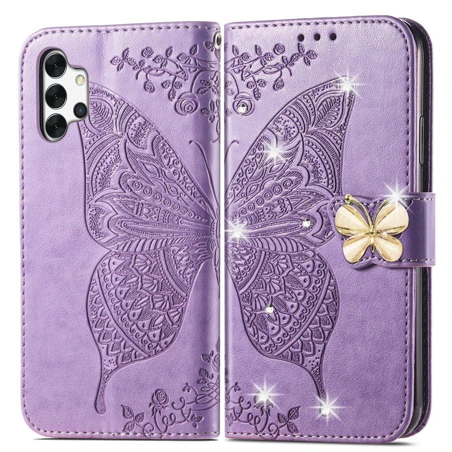 Wallet Leather Butterfly Case For Samsung Galaxy A03 A12 A13 A23 A32 A50 A51 A52 A53 A71 A72 A73 S22 S21 S20 Plus Ultra FE S10 galaxy s22+ clear case