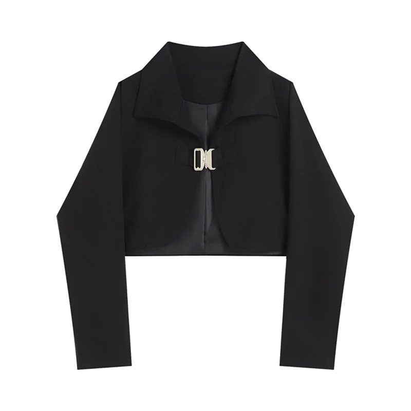 2022 Black Fashion Blazer Coat Women Spring Autumn Formal  Lady Office Work Suit Pockets Jackets Coat Slim Women Short Jackets