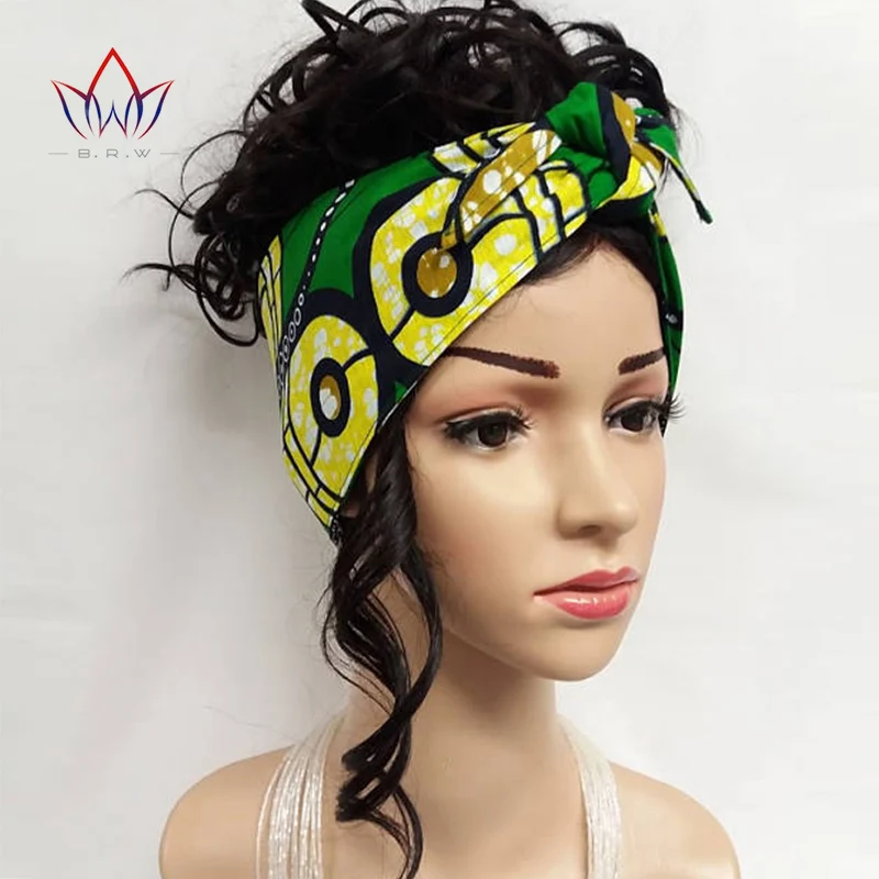BRW африканские повязки Sego головной платок геле для женщин африканская ткань с восковой печатью печать Анкара аксессуары ручной работы Универсальный галстук для волос WYX04