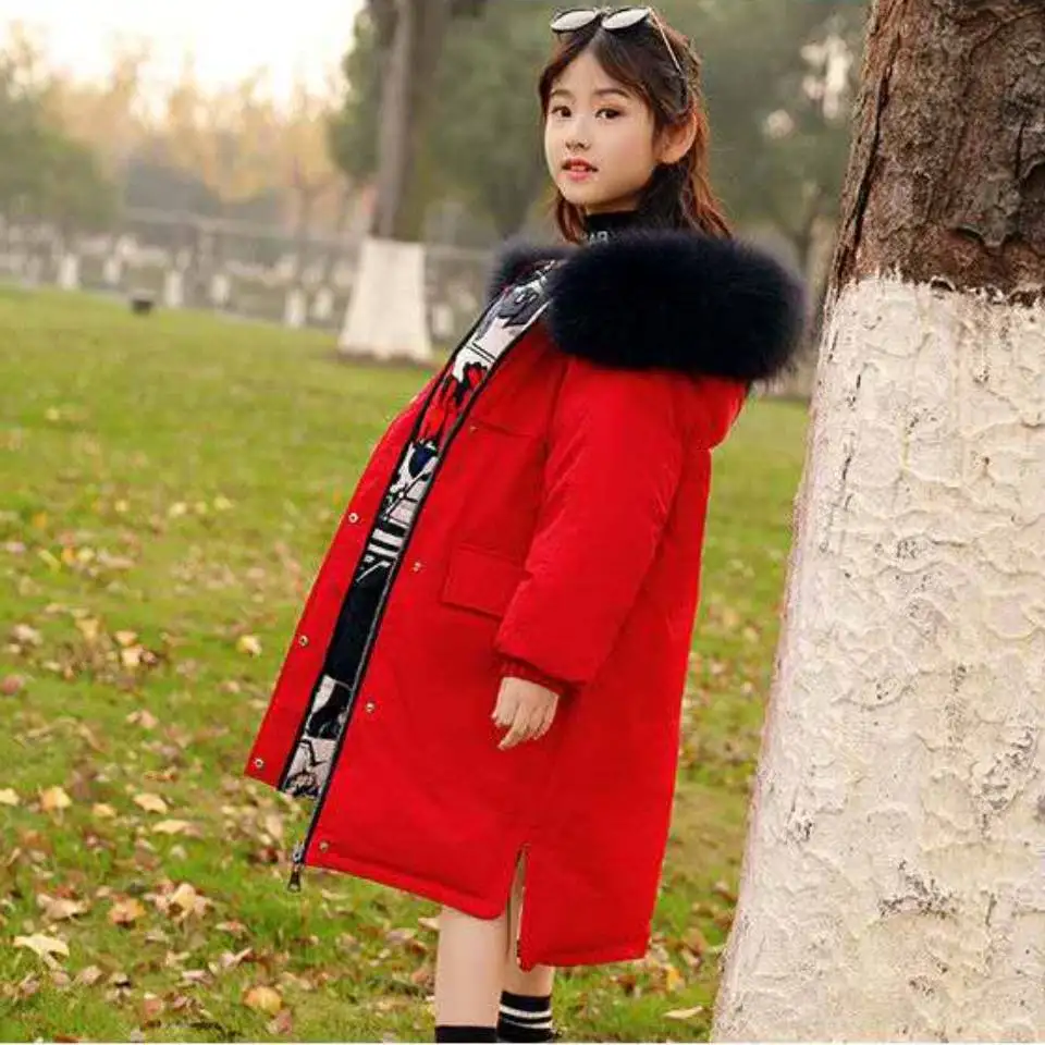 2020 Kids Parkas Russia Snowsuit Winter Down Jackets Outerwear For Boys Girls Clothes Windproof Outdoor Fur Hooded W