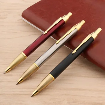 

ChouXiongLuWei metal Classic Press matte black golden stainless steel red student Ballpoint Pen