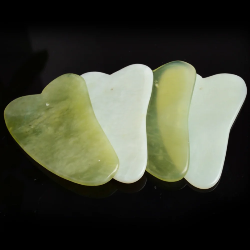 1psc натуральный нефрит Gua Sha массаж лица китайская медицина натуральный нефрит доска соскабливание инструмент красота акупунктурные точки пластины массажер