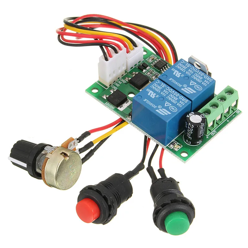 Controlador de motor actuador lineal DC 6V 12V 24V PWM, interruptor de controlador de velocidad del motor de CC hacia adelante y marcha atrás, Control de velocidad ajustable ► Foto 3/6