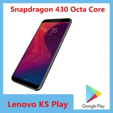 DHL Fast Delivery Lenovo K5 Play 4G LTE Cell Phone 13.0MP+8.0MP Dual Sim Android 8.0 Snapdragon 430 Fingerprint 5.7" IPS Screen