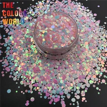 TCT-363 круглая точка микс Русалка жемчуг блеск для ногтей художественное украшение Смола Искусство на тумблеры и формы ремесло аксессуары фестиваль