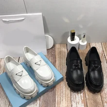 Round Toe Street Style Chunky Heel Platform Women Loafers Shoes 2021 Black Punk Goth Y2K Designer High Heels Shoes Women