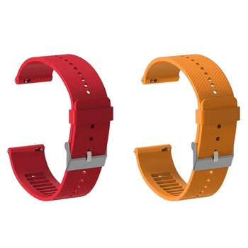 

2 Pcs 20Mm Silicone Watch Band Bracelet Strap for Polar Ignite Smartwatch Watch Strap Wristband, Red & Orange