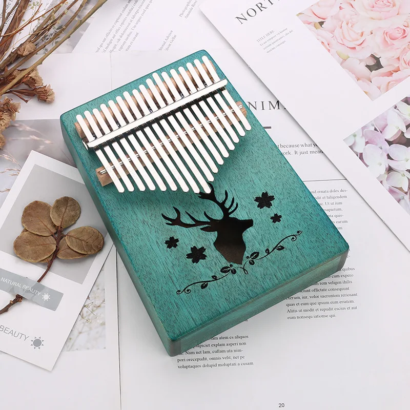 US $14.83 HighQuality Mahogany 17 Keys Kalimba Thumb Piano With Tuning hammer for beginner keyboard instrument Synthesizer