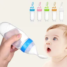 

Baby Rice Cereal Bottle, Baby Silicone Bottle, Squeeze Spoon, Child Food Supplement Bottle, Baby Training Feeder Without BPA