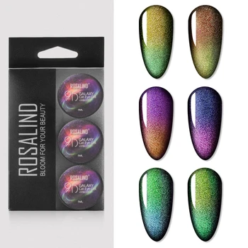 

ROSALIND 9D Cat Eye Gel Nail Polish Nail art Magnetic manicure Set Semi Permanent Base top Nail gel Varnishes