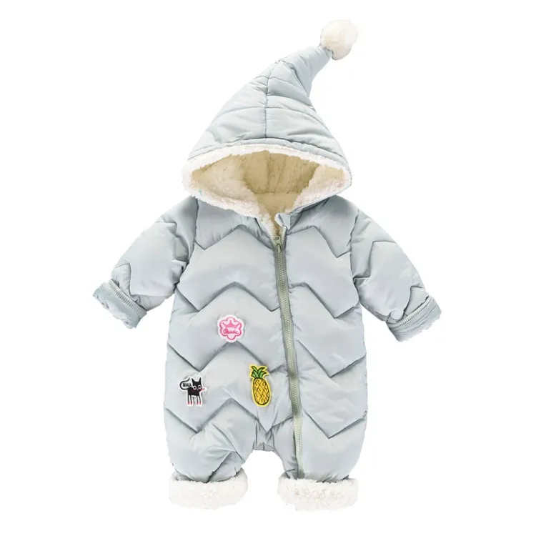 Осенне-зимняя одежда для новорожденных девочек и мальчиков; теплый комбинезон с капюшоном; куртка; комплекты одежды для малышей; хлопковый комбинезон; комбинезоны